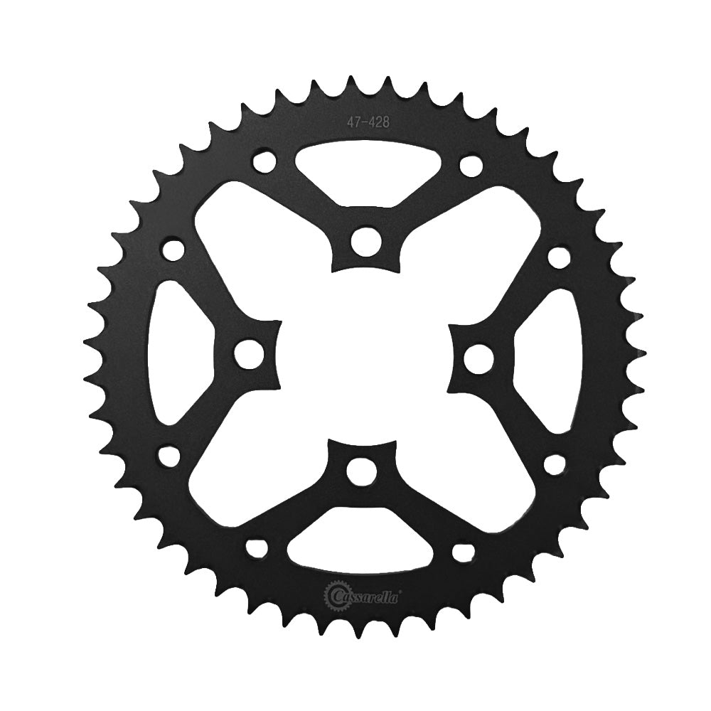 SPROCKET - 4 HUECOS DURALUMINIO DT125/175 - NEGRO - CASSARELLA