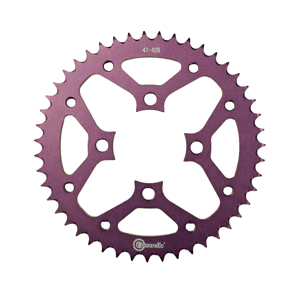 SPROCKET - 4 HUECOS DURALUMINIO DT125/175 - ROSADO - CASSARELLA