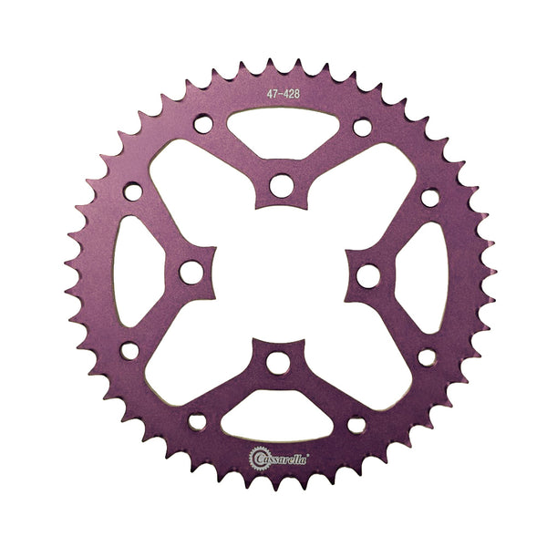 SPROCKET - 4 HUECOS DURALUMINIO DT125/175 - ROSADO - CASSARELLA