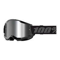 GOGGLES - STRATA 2 BLACK - MIRROR SILVER LENS - 100%