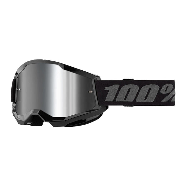 GOGGLES - STRATA 2 BLACK - MIRROR SILVER LENS - 100%