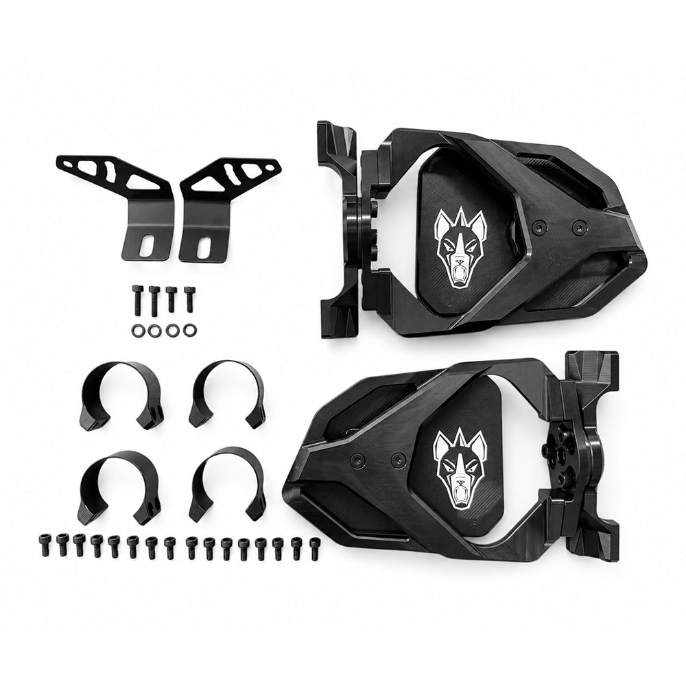 RETROVISORES UTV CON BASES PARA LUCES - 1.875" - NEGRO - CHUPACABRA OFFROAD