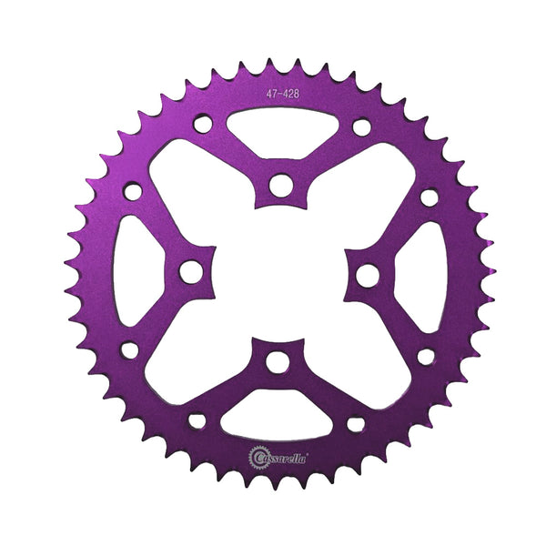SPROCKET - 4 HUECOS DURALUMINIO DT125/175 - MORADO - CASSARELLA