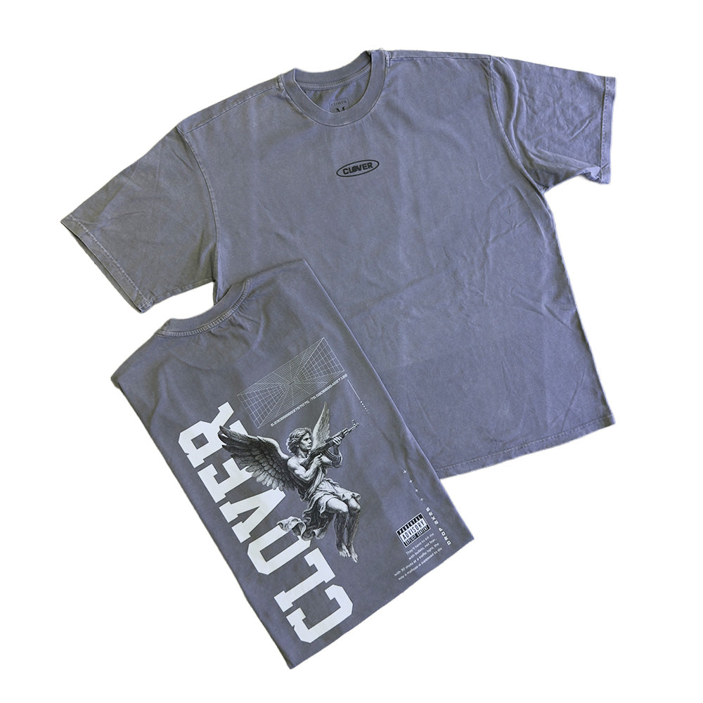 CAMISETA - ANGEL AK47 - GRIS - CLOVER