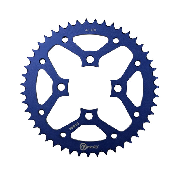 SPROCKET - 4 HUECOS DURALUMINIO DT125/175 - AZUL - CASSARELLA